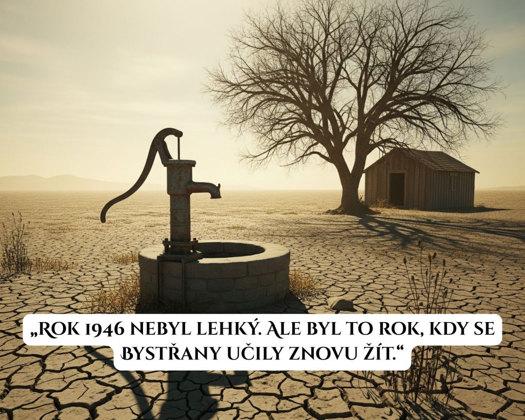„Rok 1946 nebyl lehký. Ale byl to rok, kdy se Bystřany učily znovu žít.“
